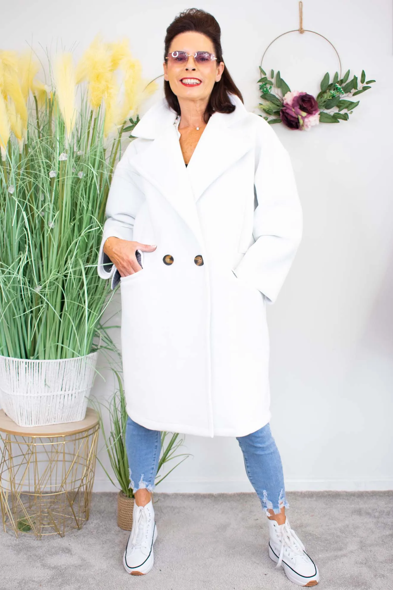 Luxury Jessica Coat in ice white