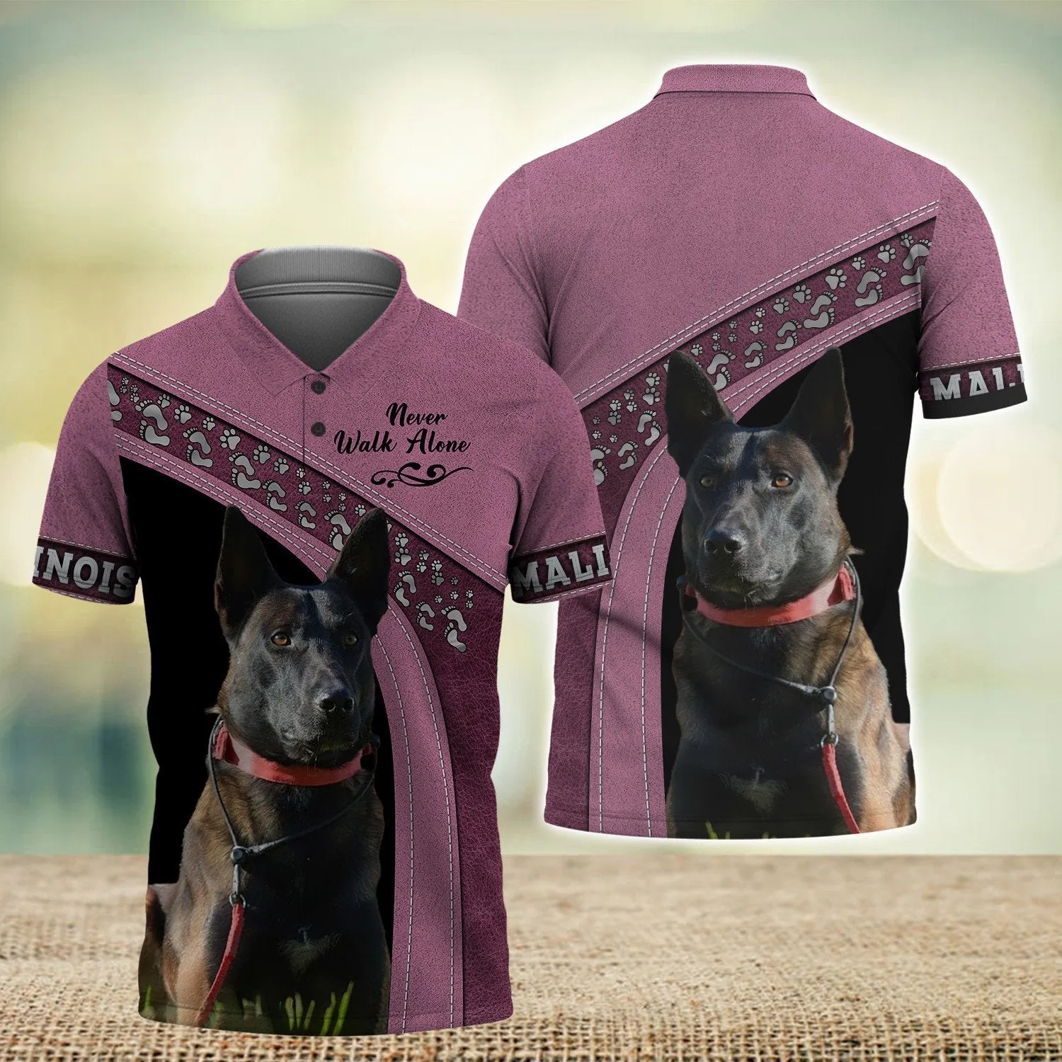 Malinois Love Never Walk Alone Love 3D Full Print Shirts, Shirt For Dog Lovers, Dog Memorial Gifts for loss of Dog