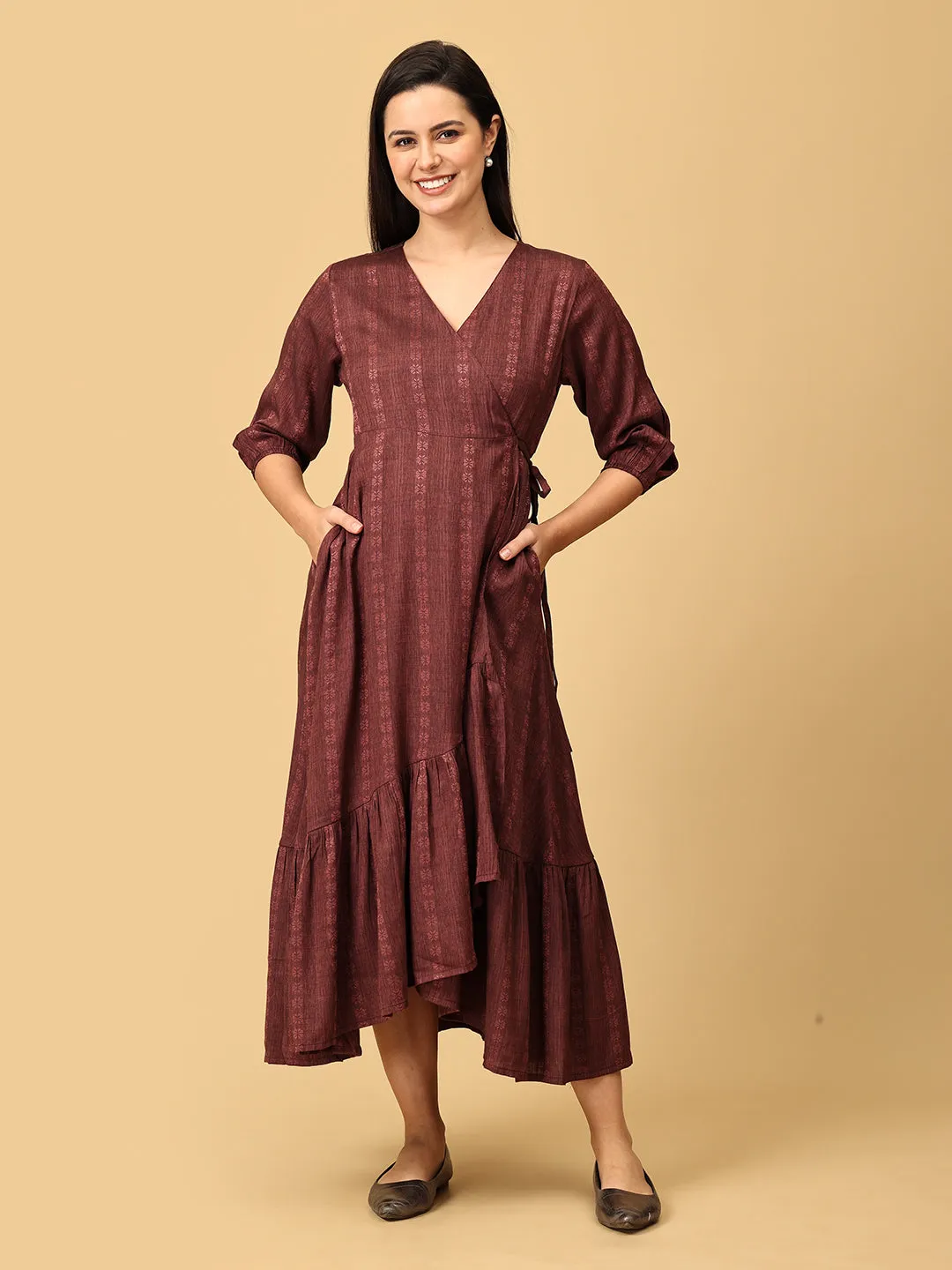 Maple Magic Maternity Wrap Dress