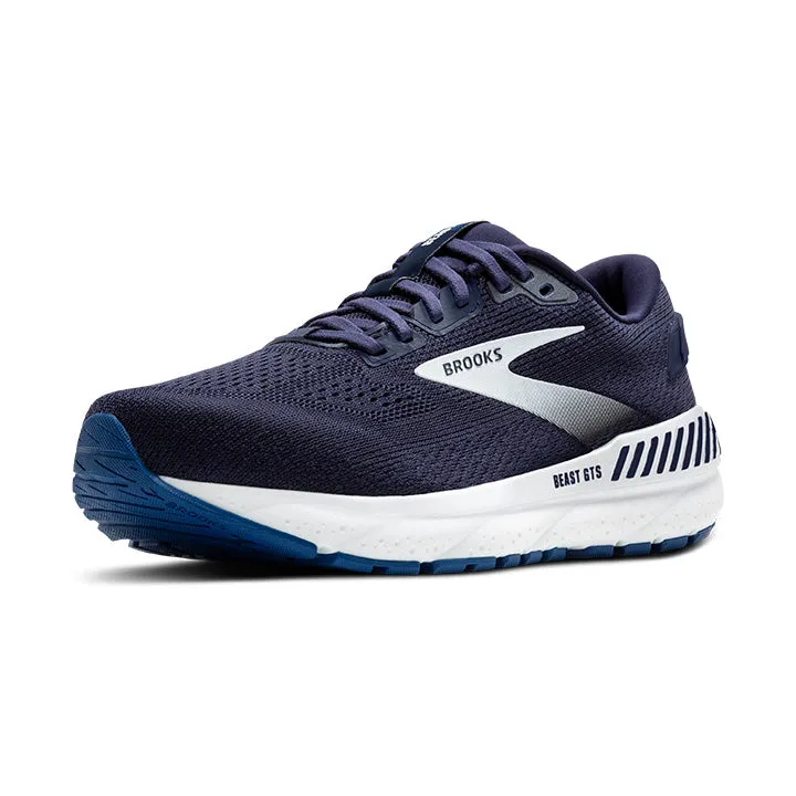 MEN'S BROOKS BEAST GTS 24 WIDE 1104252E452 COLOR: PEACOAT/TRUE NAVY/WHITE