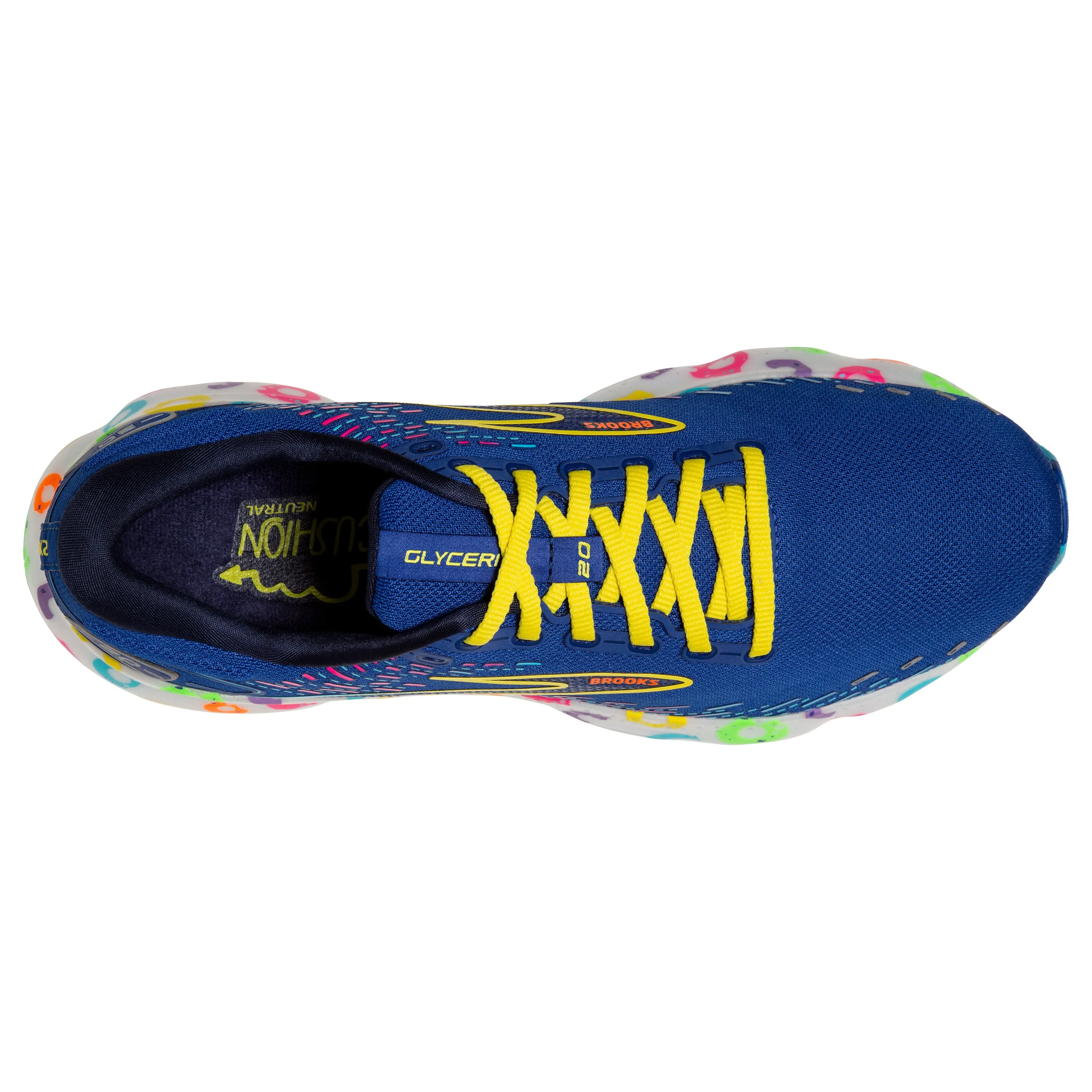 Men's Brooks Glycerin 20 Color: Blue/Peacoat/Yellow