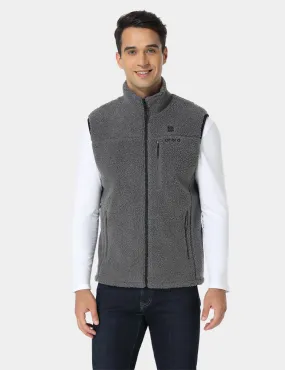 Men's Heated Recycled Fleece Vest - Grey