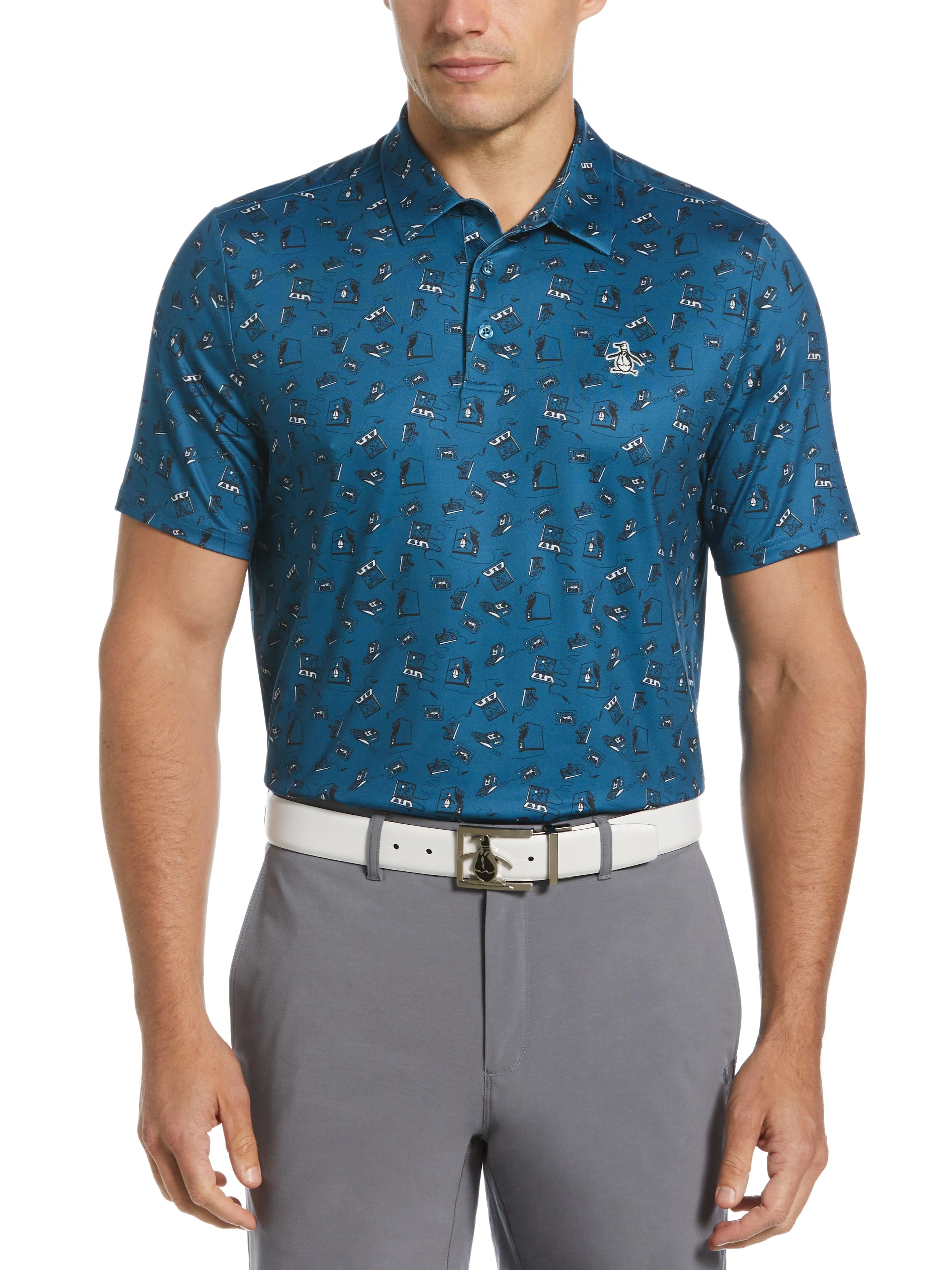 Men's Retro Arcade Print Polo