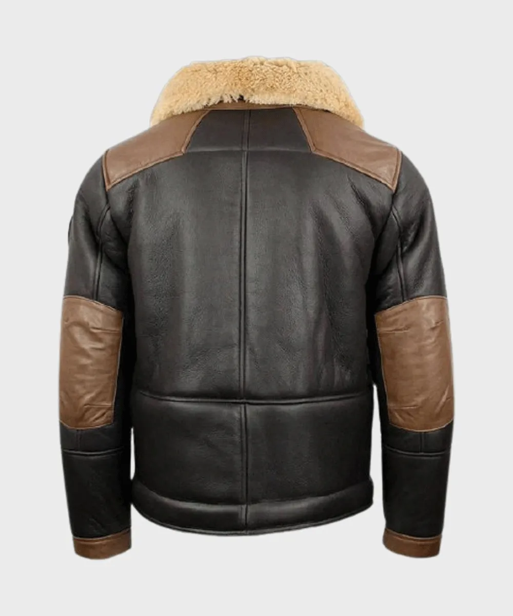 Mens Shearling Black B3 Bomber Jacket