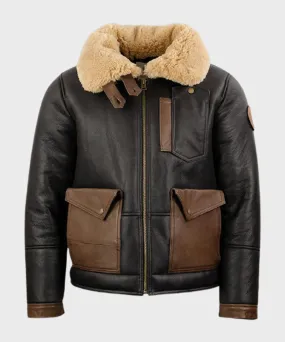 Mens Shearling Black B3 Bomber Jacket