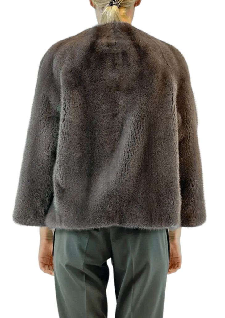 MINK JACKET WITH ATTACHABLE COLLAR "COCOTTE"