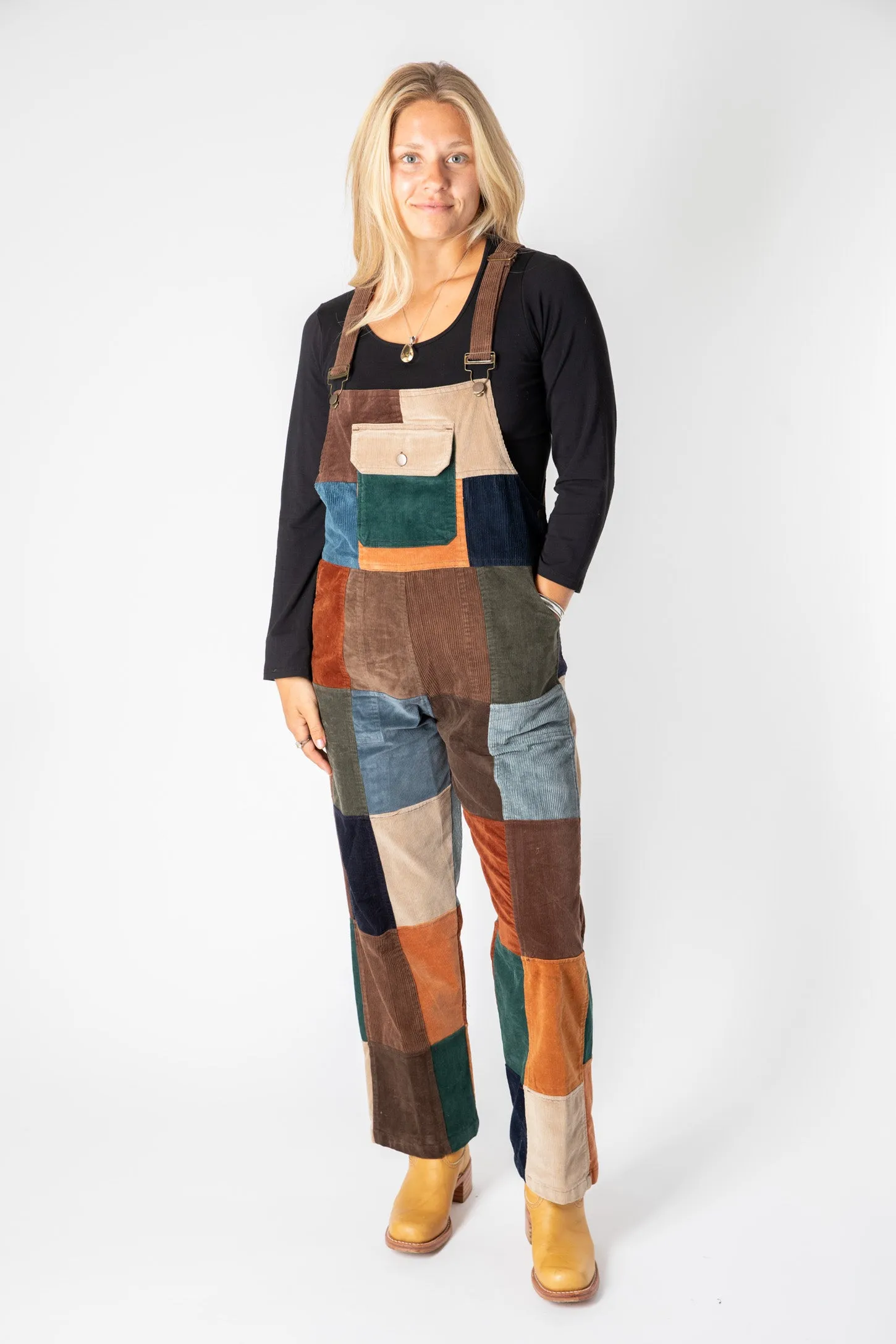 Nagarkot Patchwork Unisex Corduroy Overalls