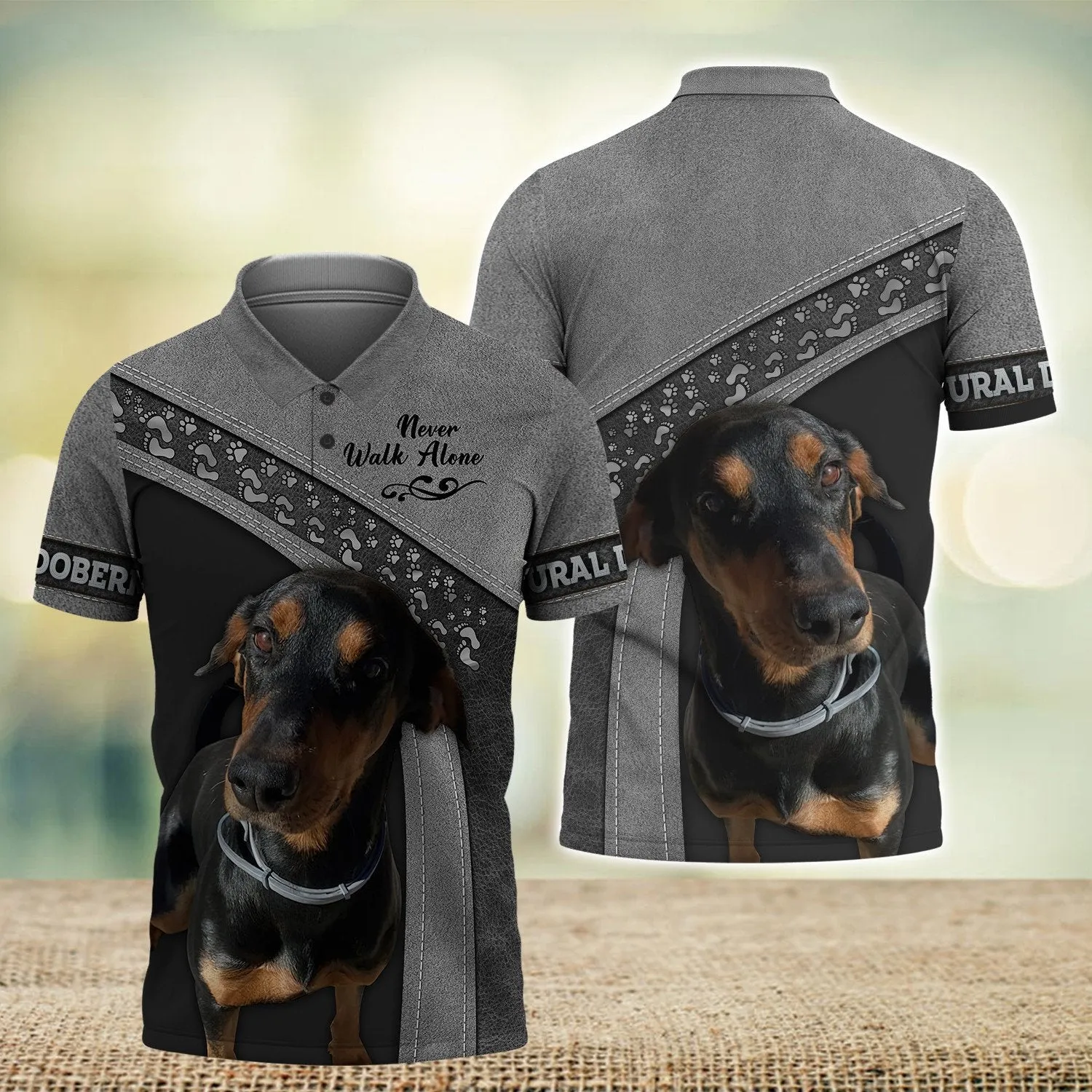 Natural Doberman Never Walk Alone 3D Full Print Shirts, Shirt For Dog Lovers, Dog Memorial Gifts for loss of Dog