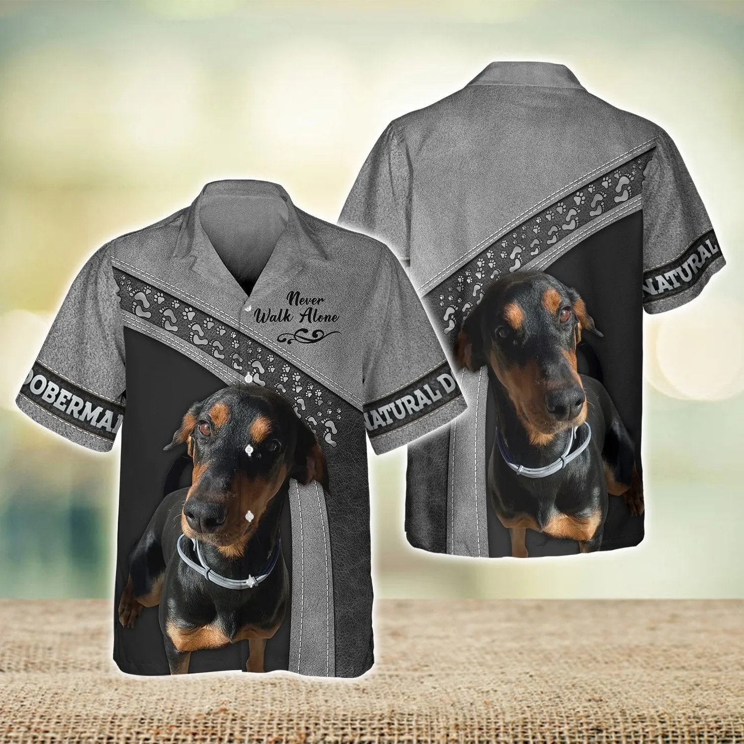 Natural Doberman Never Walk Alone 3D Full Print Shirts, Shirt For Dog Lovers, Dog Memorial Gifts for loss of Dog