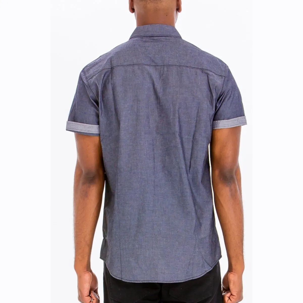 Navy Outline Stitch Short Sleeve Shirt