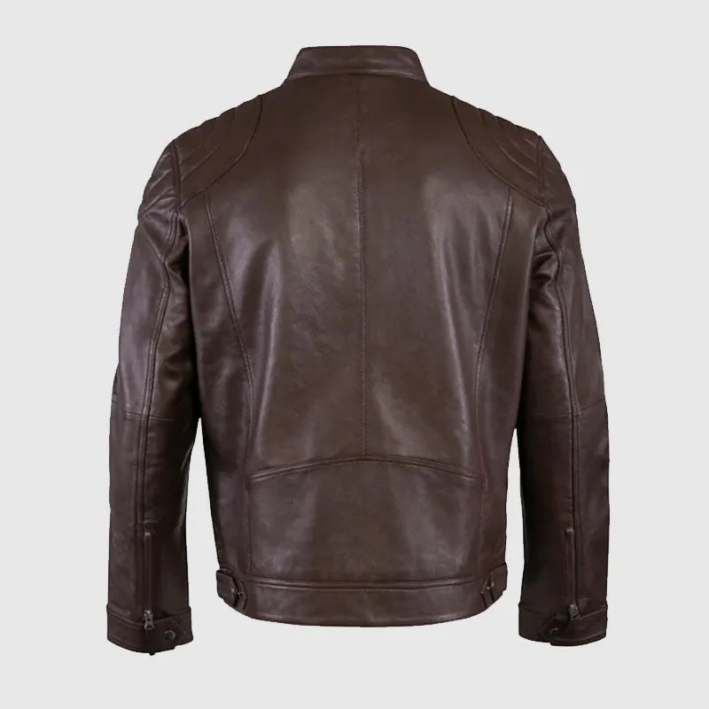 New premium Quality Mens Leather Biker Jacket