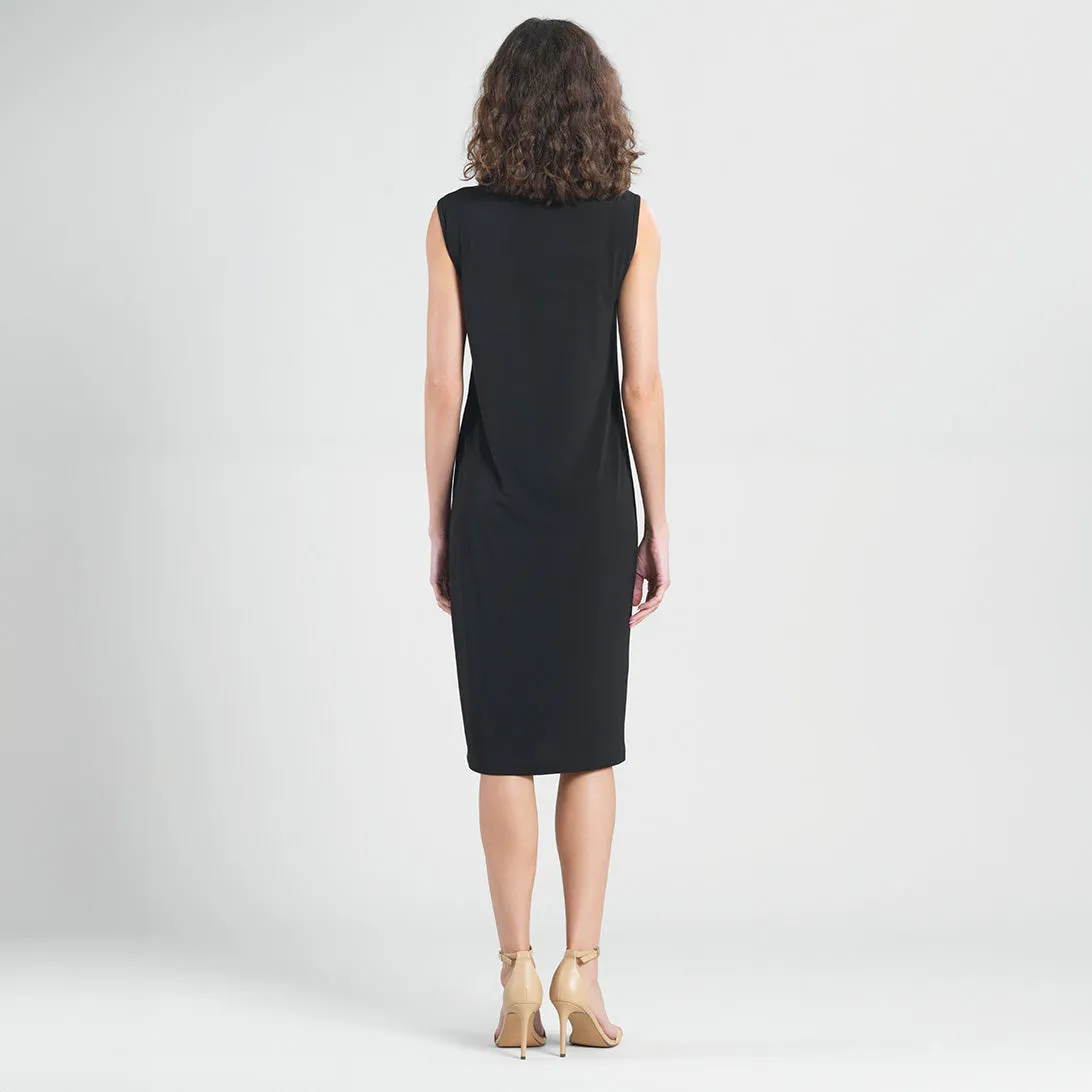 Peach Knit - Mock Neck Midi Dress - Black - Final Sale!