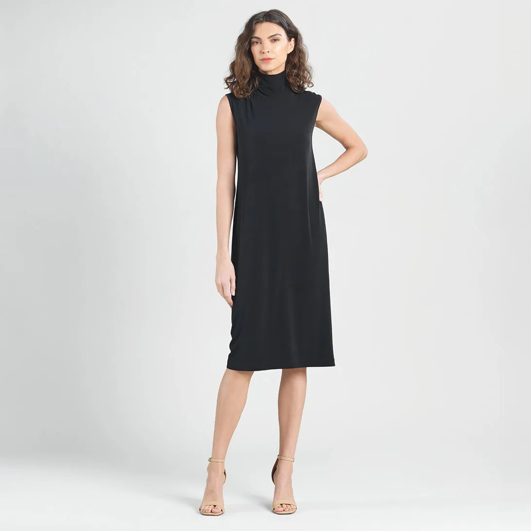 Peach Knit - Mock Neck Midi Dress - Black - Final Sale!