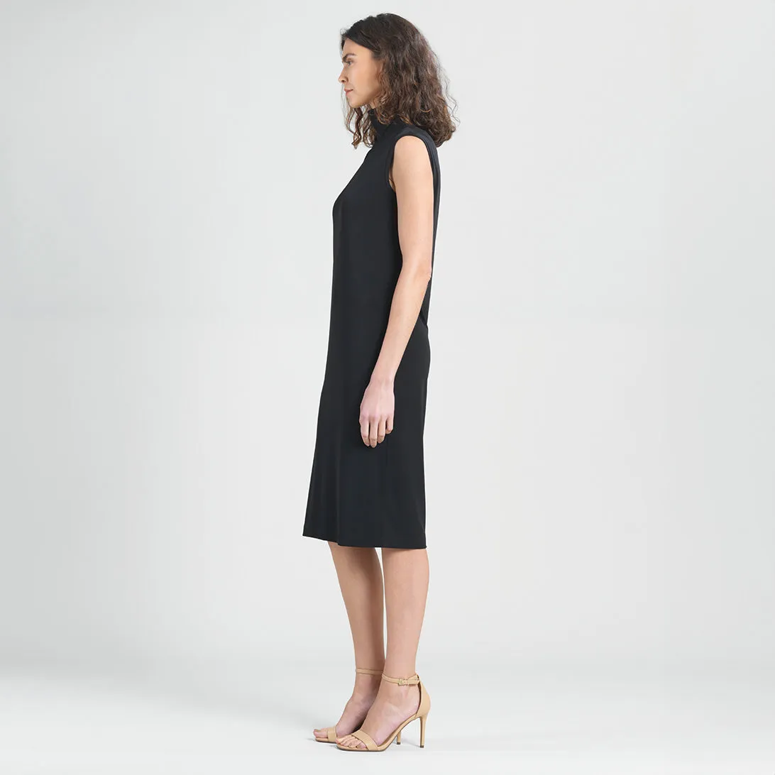 Peach Knit - Mock Neck Midi Dress - Black - Final Sale!