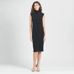 Peach Knit - Mock Neck Midi Dress - Black - Final Sale!