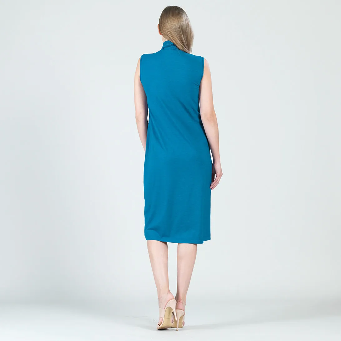 Peach Knit - Mock Neck Midi Dress - Teal - Final Sale!