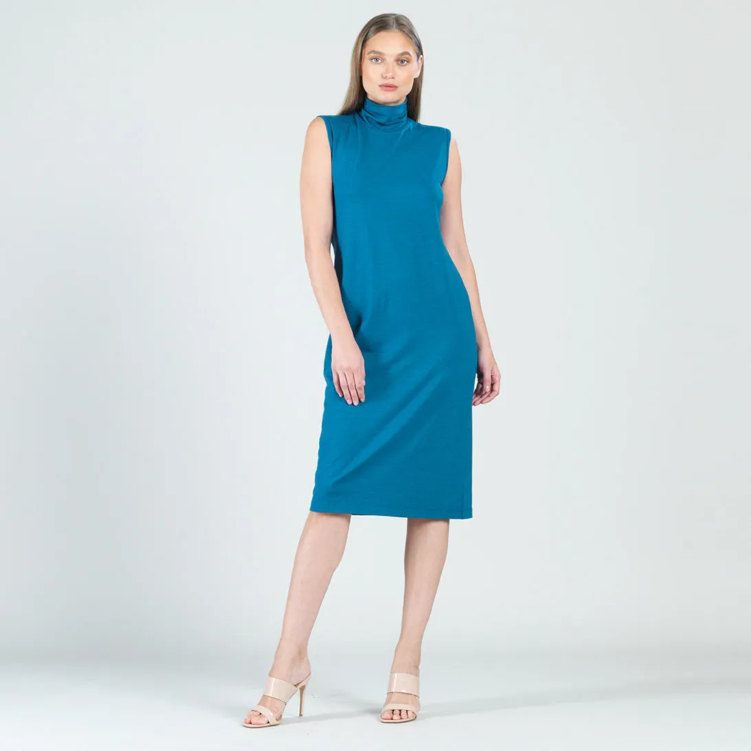 Peach Knit - Mock Neck Midi Dress - Teal - Final Sale!