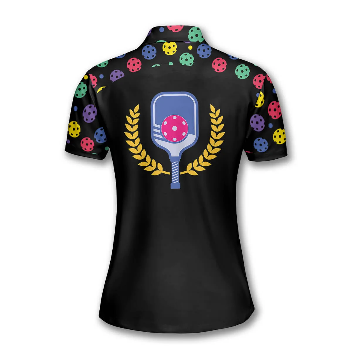 Pickleball Pattern Emblem Custom Pickleball Polo Shirts for Women