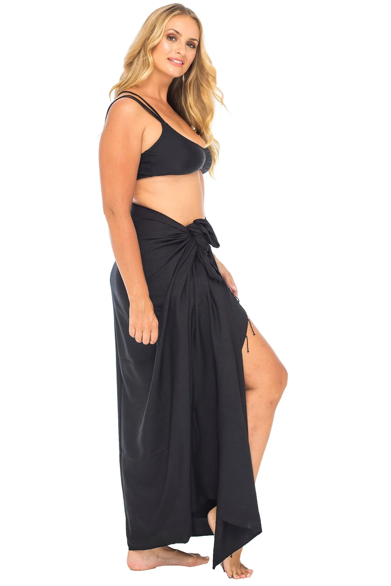 Plus Size Beaded Sarong Wrap & Coconut Clip