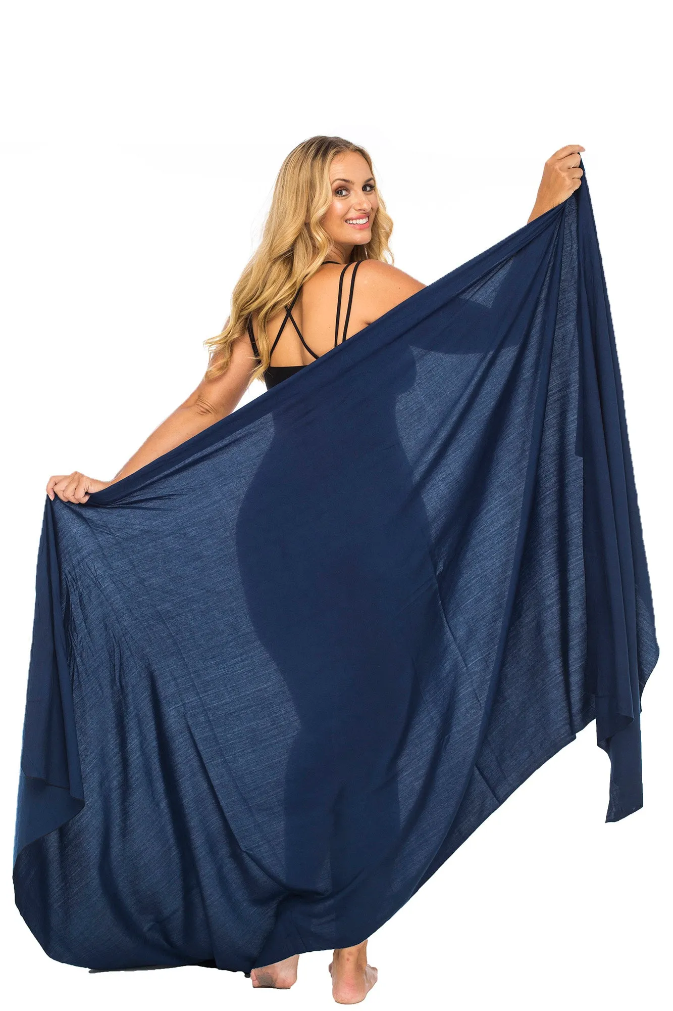 Plus Size Solid Sarong Wrap & Coconut Clip