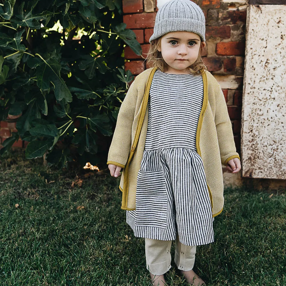 Pocket Dress - 100% Linen - Stripe Classic (6-18m) *Last One!