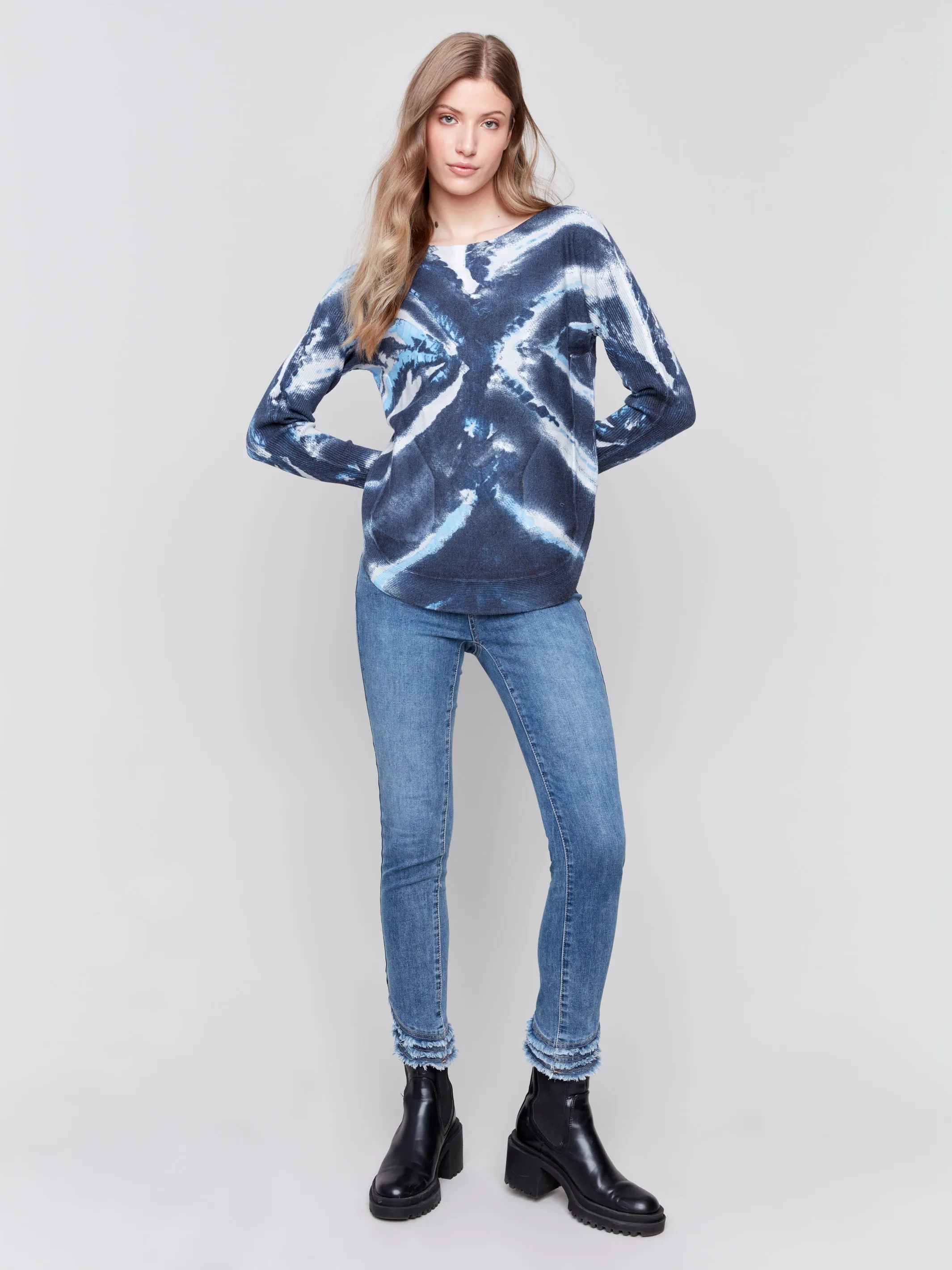 Printed Plush Knit Sweater