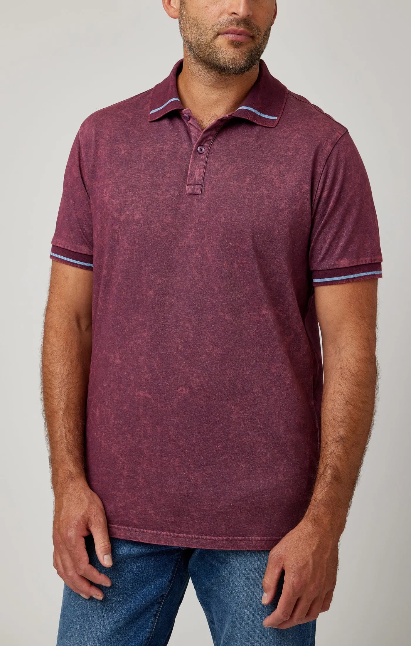 Purple Jersey Short Sleeve Polo