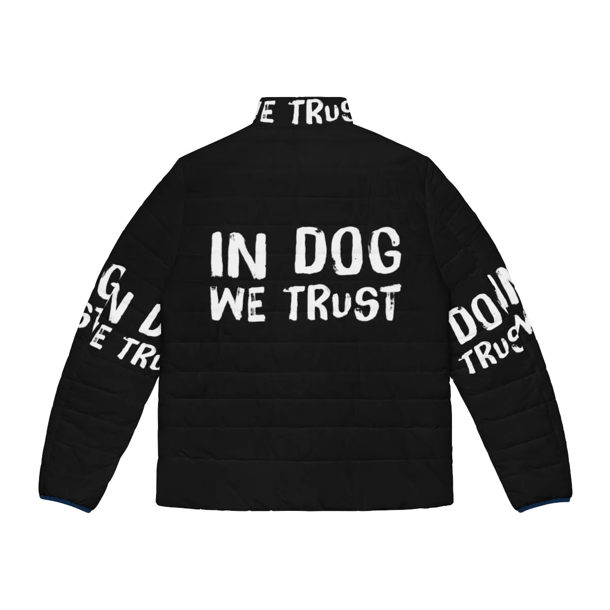 "In Dog We Trust" Puffer Jacket - Cozy Dog-Themed Outerwear