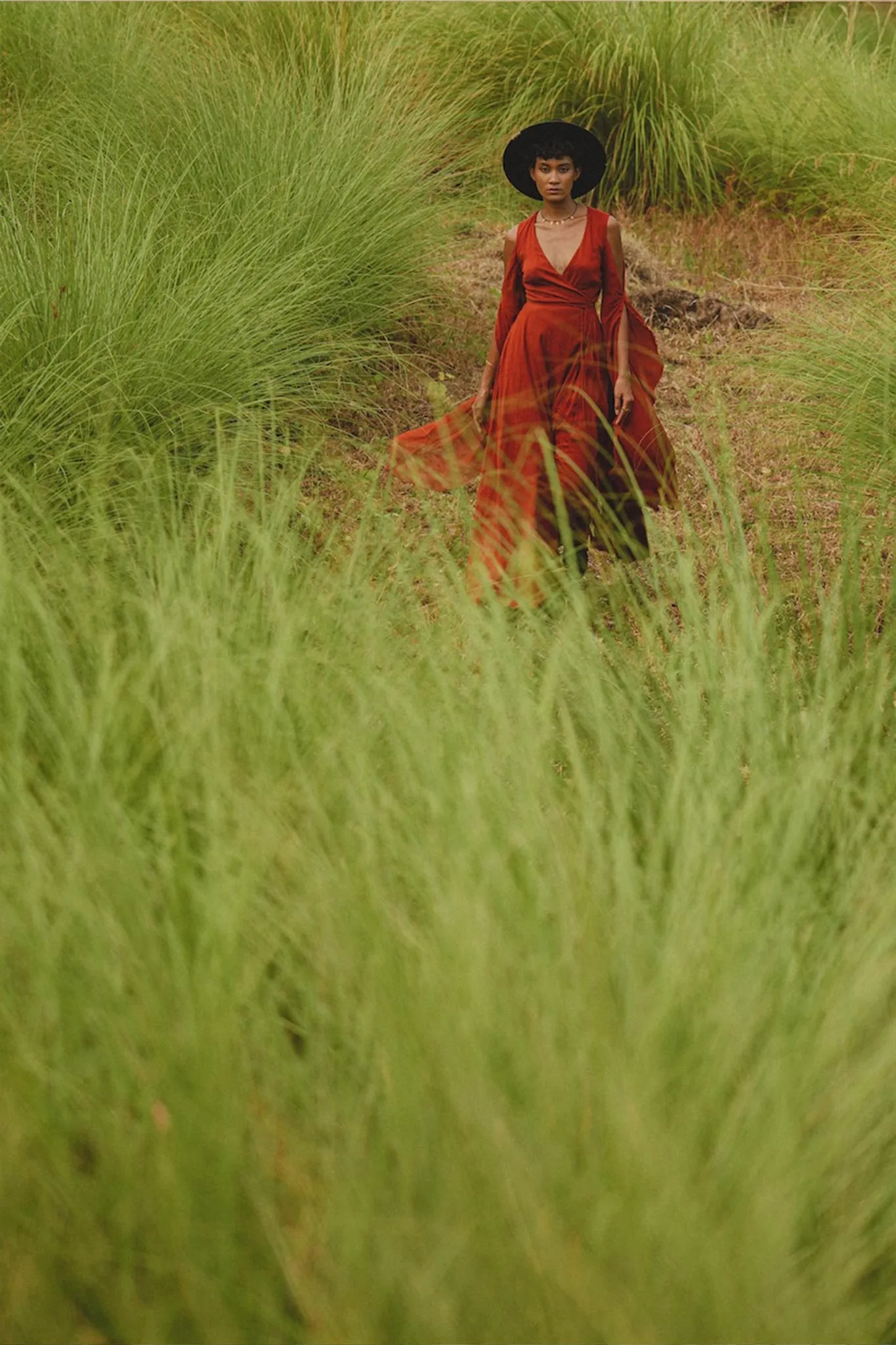 Red Rose Makosh Goddess Dress • Boho Fairy Wings Dress • Light Cotton Formal Dress