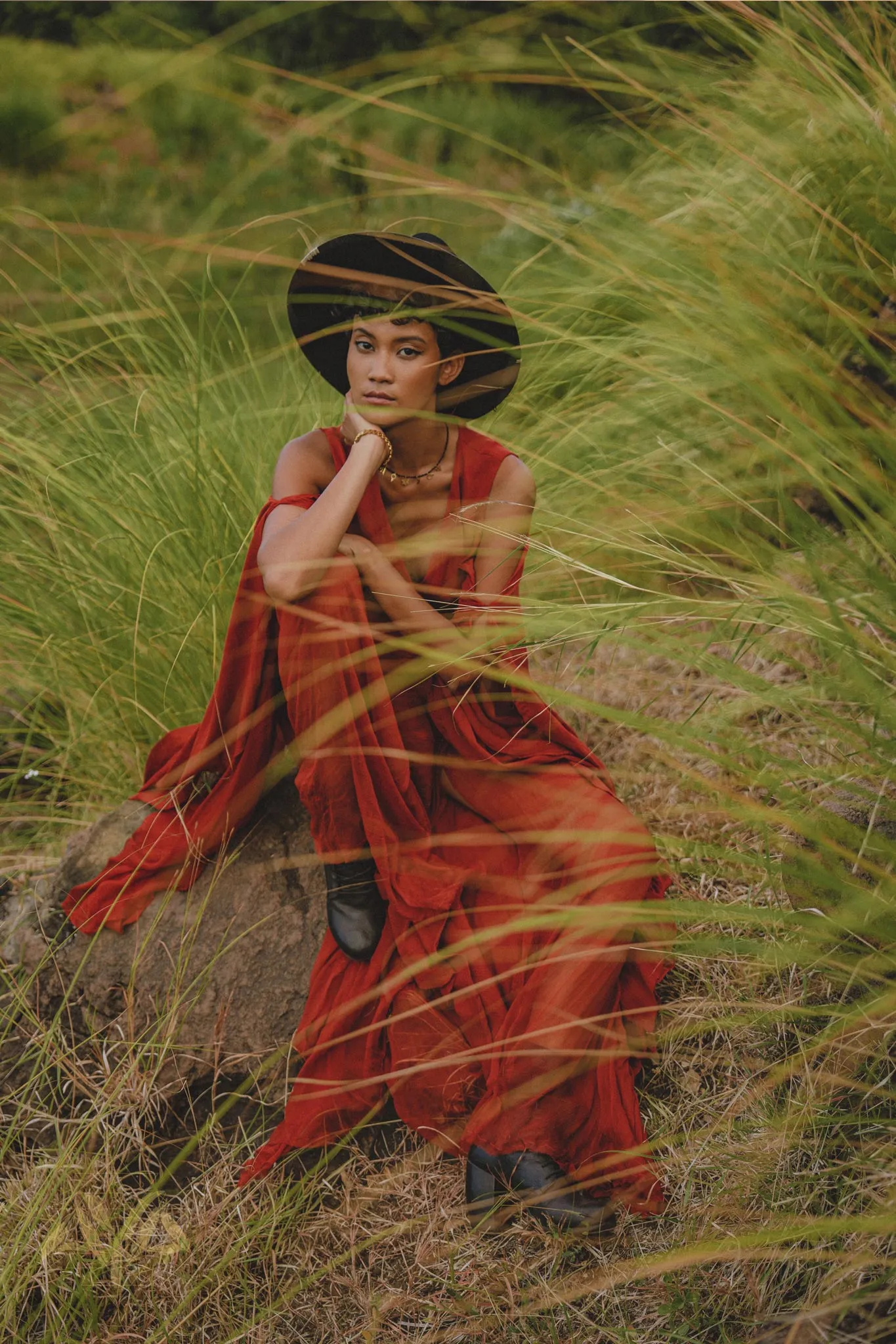 Red Rose Makosh Goddess Dress • Boho Fairy Wings Dress • Light Cotton Formal Dress