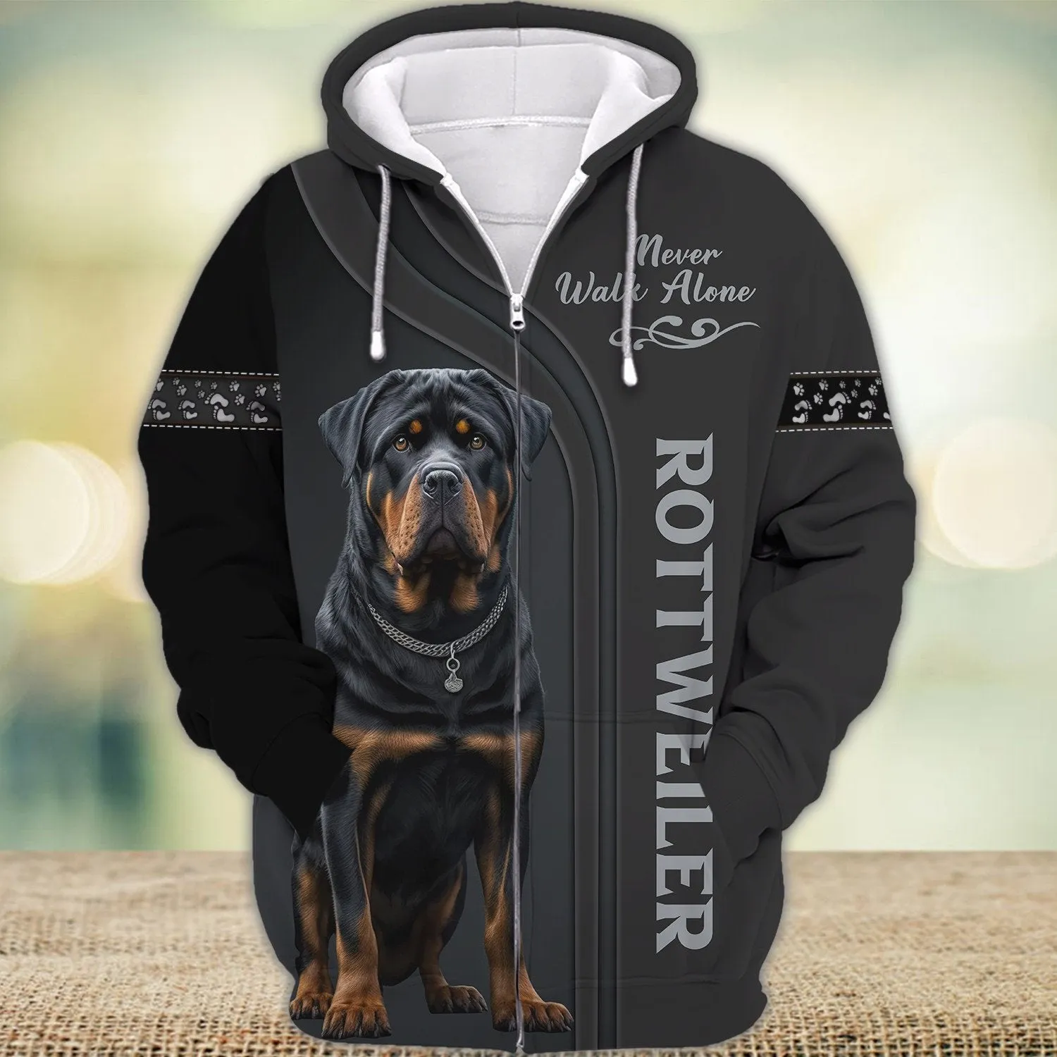 Rottweiler Lover Never Walk Alone 3D Full Print Shirts, Custom Memorial Apparel Shirts, Dog Memorial Gifts for loss of Dog