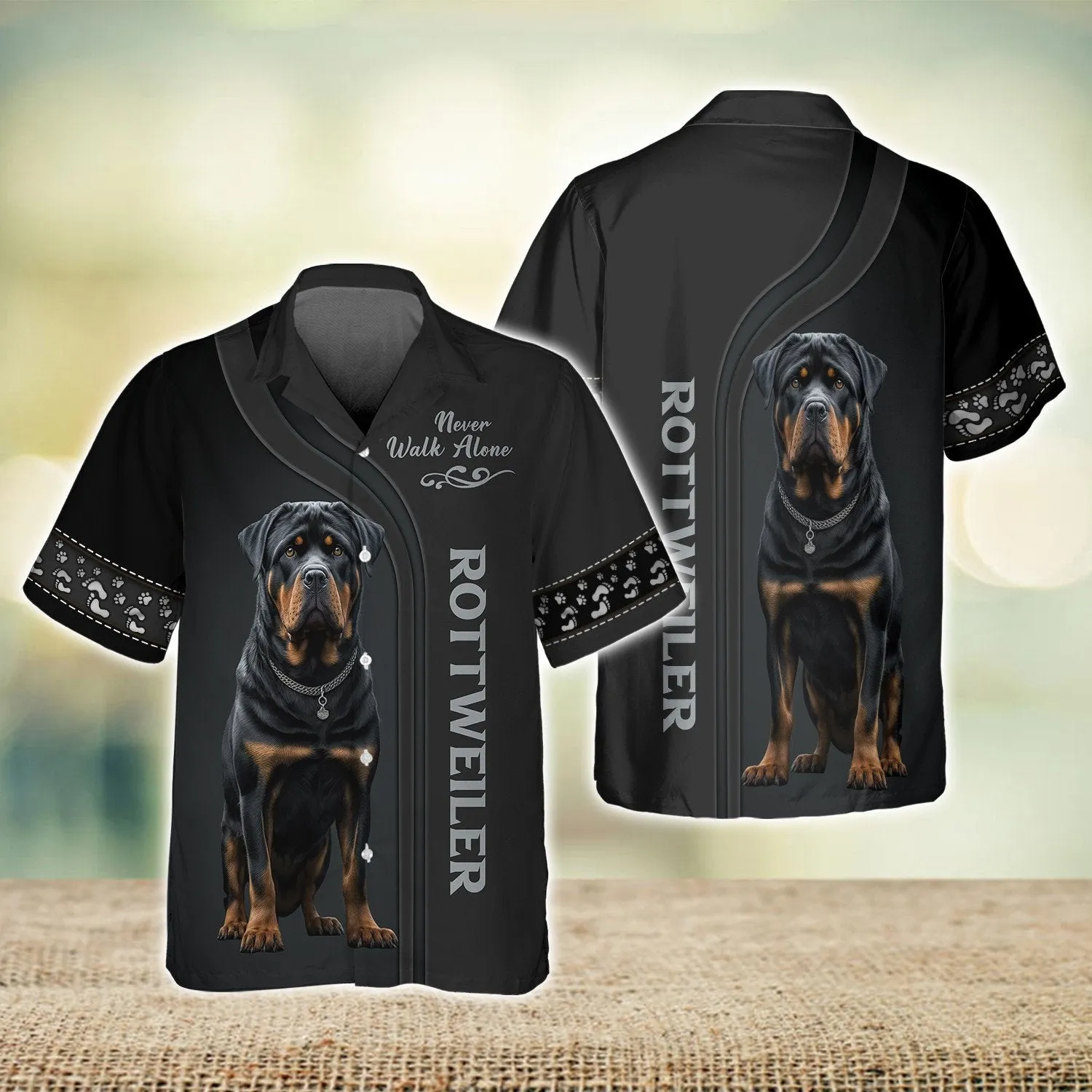 Rottweiler Lover Never Walk Alone 3D Full Print Shirts, Custom Memorial Apparel Shirts, Dog Memorial Gifts for loss of Dog