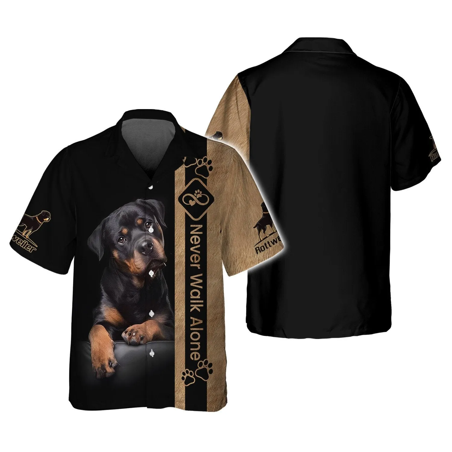 Rottweiler Never Walk Alone 3D All Over Print, Shirt For Dog Lovers, Dog Memorial Gifts for loss of Dog