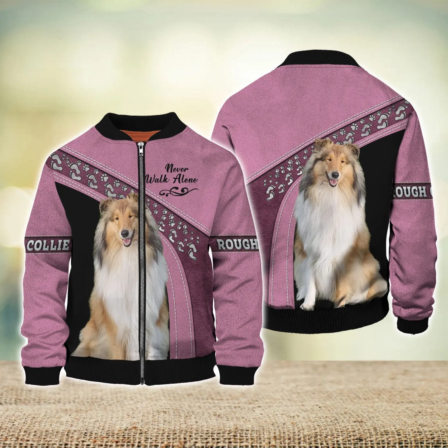 Rough Collie Love Never Walk Alone 3D Full Print Shirts, Shirt For Dog Lovers, Dog Memorial Gifts for loss of Dog