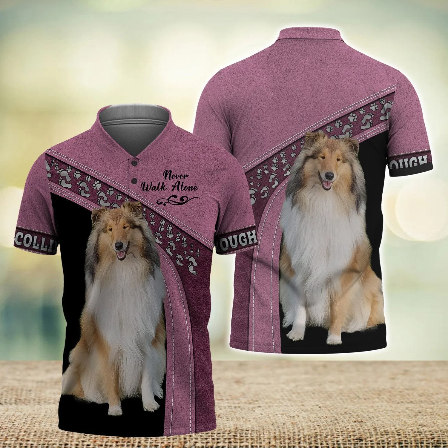 Rough Collie Love Never Walk Alone 3D Full Print Shirts, Shirt For Dog Lovers, Dog Memorial Gifts for loss of Dog