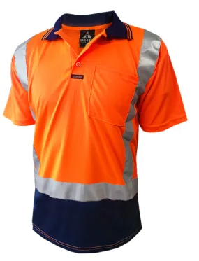 Safe T Tec | 170gsm D/N Short Sleeve Orange/Navy Polo | 801083