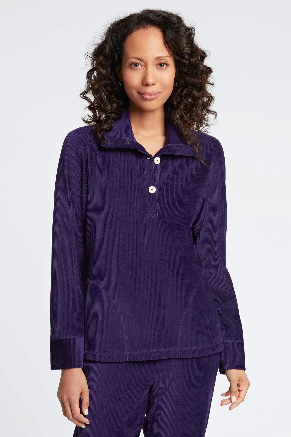 Sammy Long Sleeve Plush Cord Popover