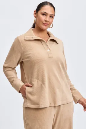 Sammy Plus Long Sleeve Plush Cord Popover