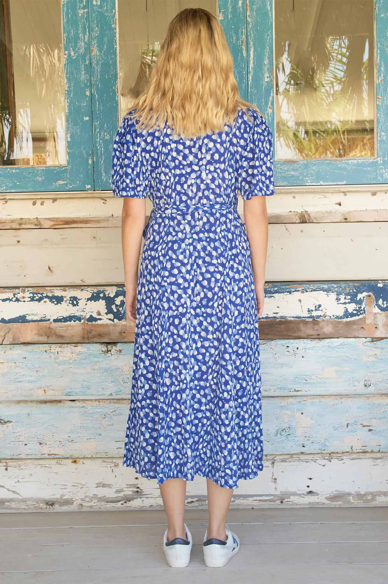 Shelley Wrap Dress | Navy/Cream