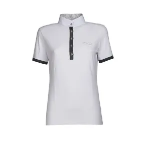 SHORT SLEEVED JERSEY COMPETITION POLO ANIMO WITH CONTRASTING TRIMMING Women White beige blue