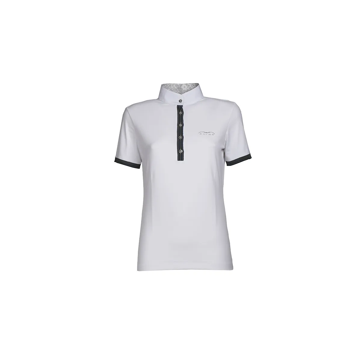 SHORT SLEEVED JERSEY COMPETITION POLO ANIMO WITH CONTRASTING TRIMMING Women White beige blue