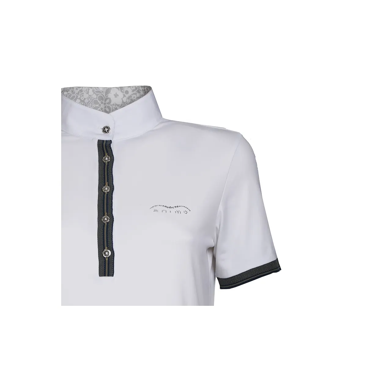 SHORT SLEEVED JERSEY COMPETITION POLO ANIMO WITH CONTRASTING TRIMMING Women White beige blue