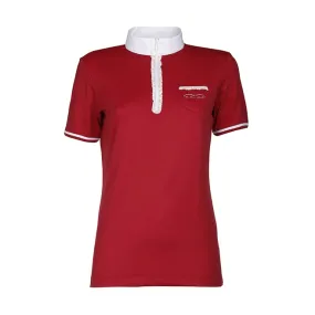 SHORT SLEEVED JERSEY COMPETITION POLO ANIMO WITH ZIP CLOSURE Women Red