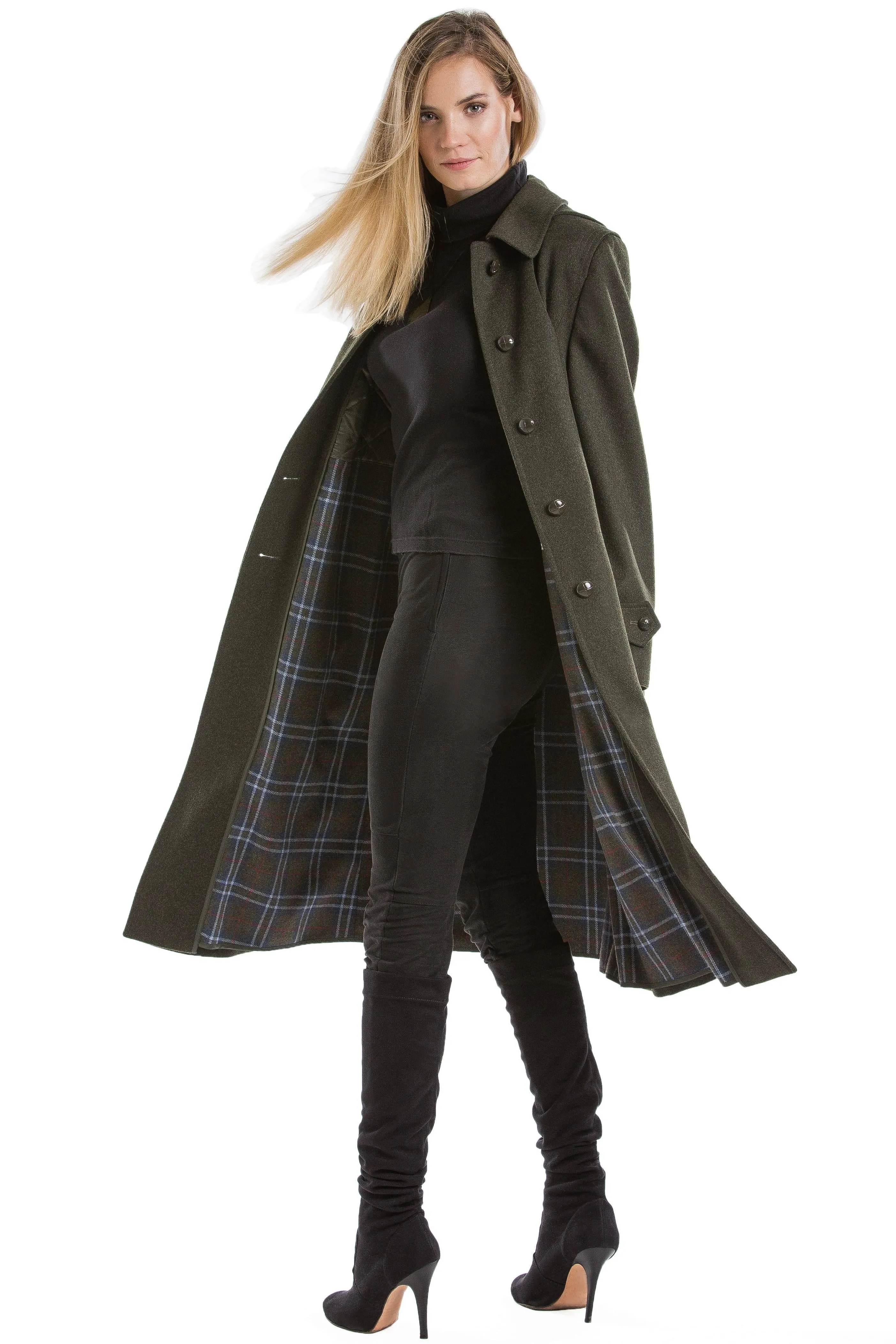 Silvia - Women's Traditional Loden Wool Coat in Green