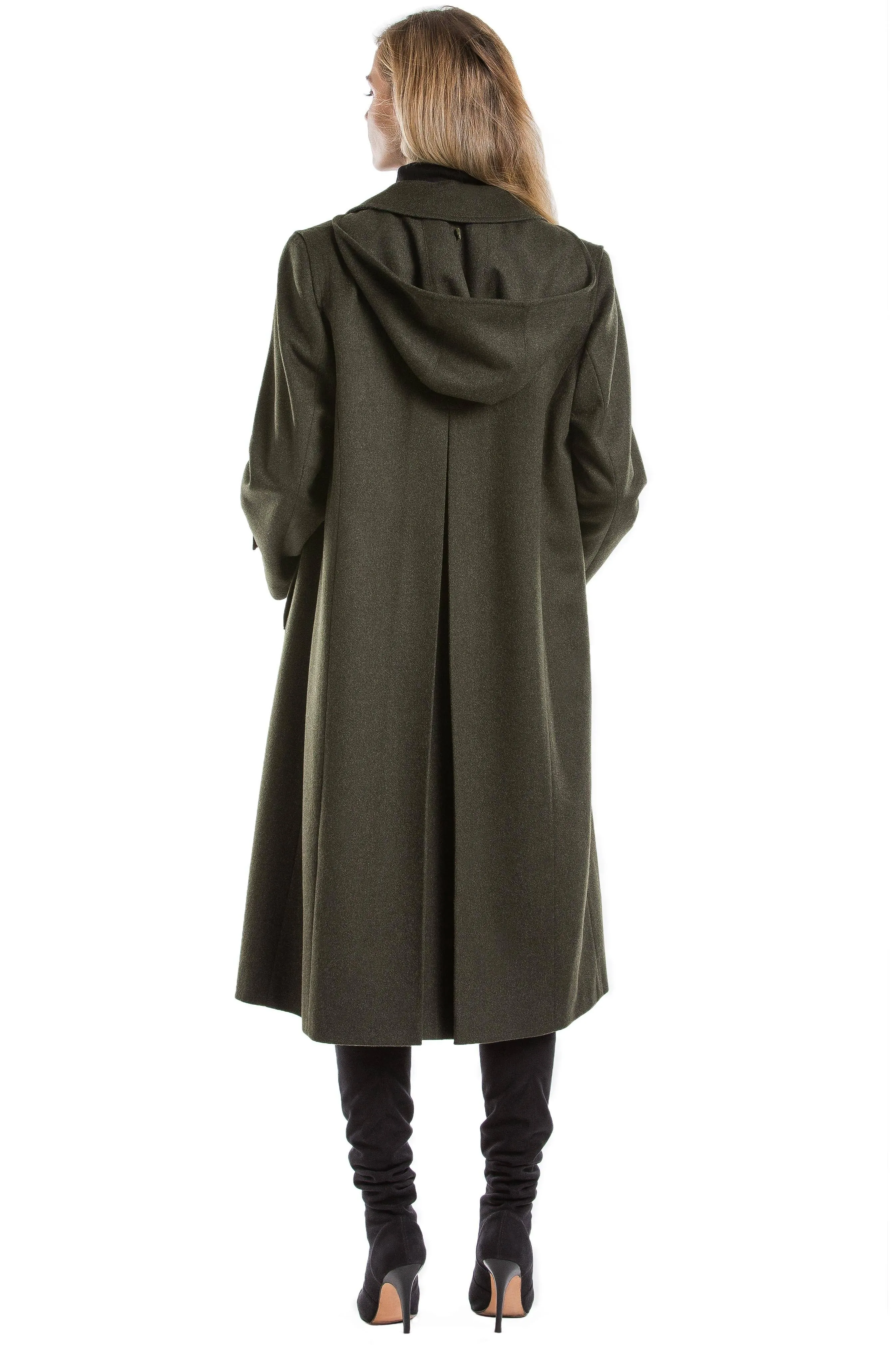 Silvia - Women's Traditional Loden Wool Coat in Green