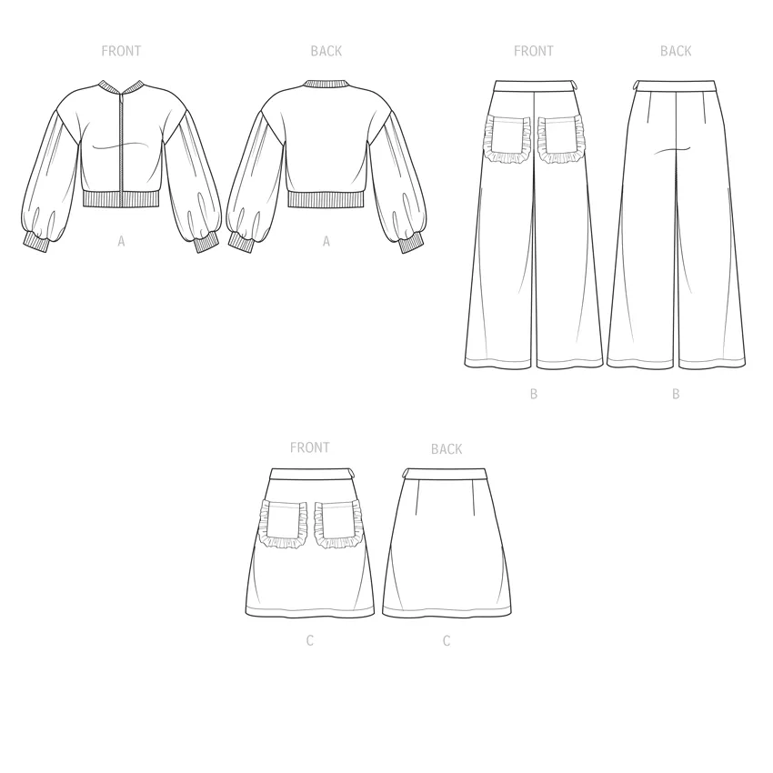 Simplicity Sewing Pattern S9654 CHILDREN'S AND GIRLS' JACKET, PANTS AND SKIRT