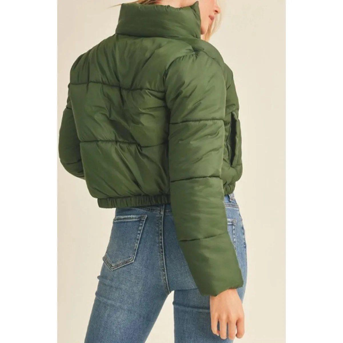 Snowfall Cropped Puffer Jacket