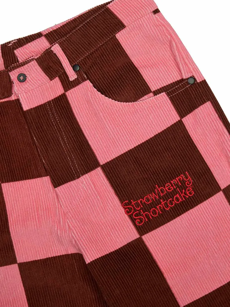 Strawberry Shortcake Pink Checkered Corduroy Pants