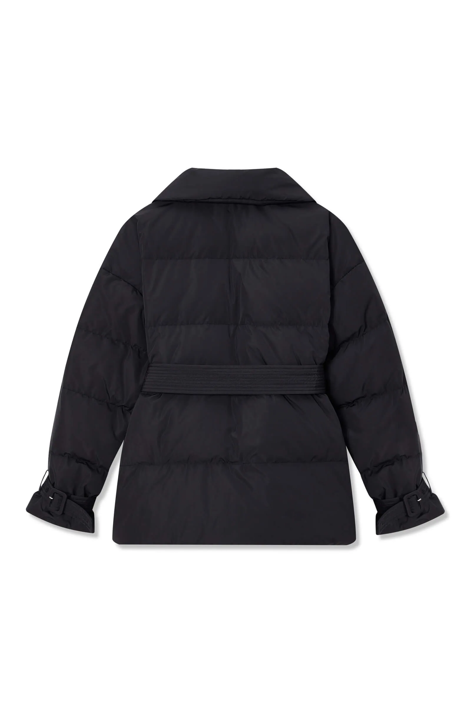 Suit-Style Puffer Jacket with Pockets