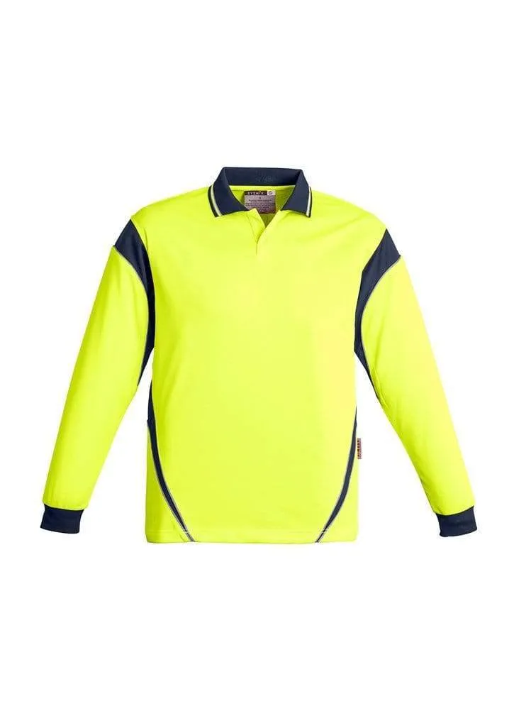 SYZMIK Men’s Hi Vis Aztec Polo - Long Sleeve ZH249